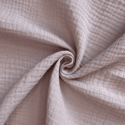 Ткань Муслин Жатый, цвет Пыльно-Розовый (на отрез)  в Салавате