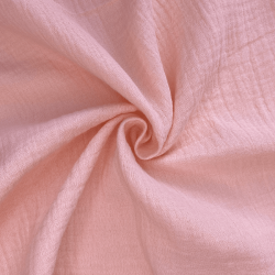 Ткань Муслин Жатый, цвет Нежно-Розовый (на отрез)  в Салавате