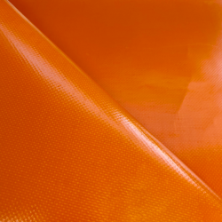 Тентовый материал ПВХ 450 гр/м2, Оранжевый (Ширина 160см), на отрез  в Салавате, 450 г/м2, 699 руб