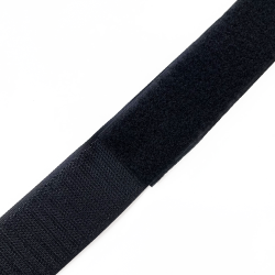 Контактная лента 40мм (38мм) цвет Черный (велькро-липучка, на отрез)  в Салавате